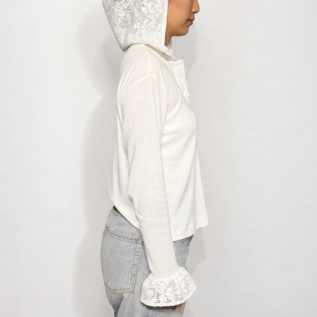 LACE HOODIE (WHITE)