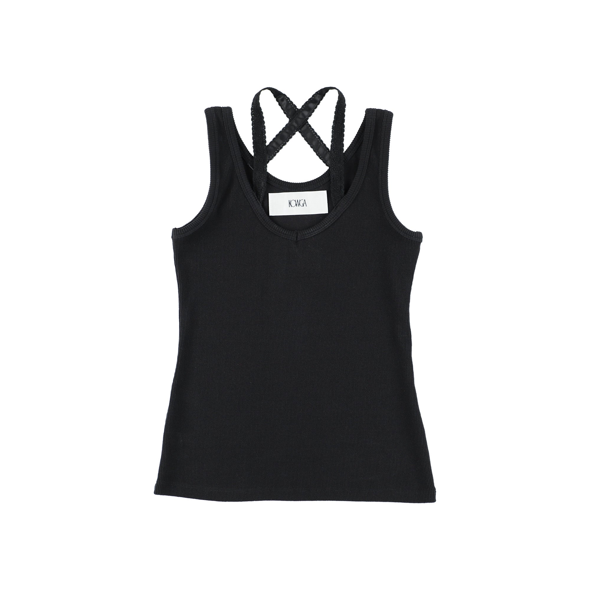 BASIC LACE TANK TOP BLACK