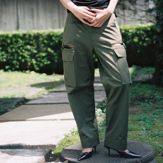 SLIT MILITARY PANTS (OLIVE)