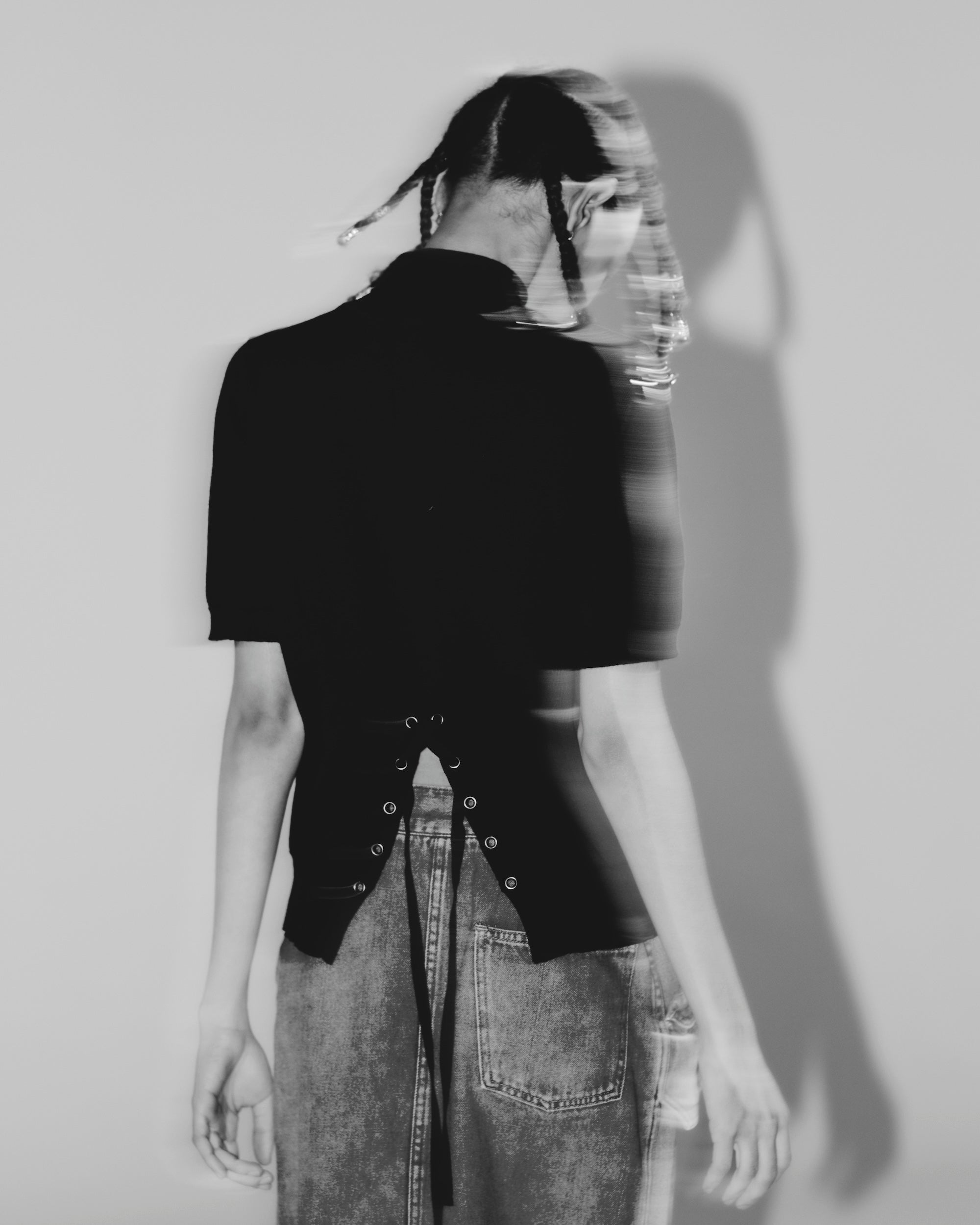 TURTLE NECK SLIT KNIT TOP (BLACK) – KOWGA OFFICIAL ONLINE