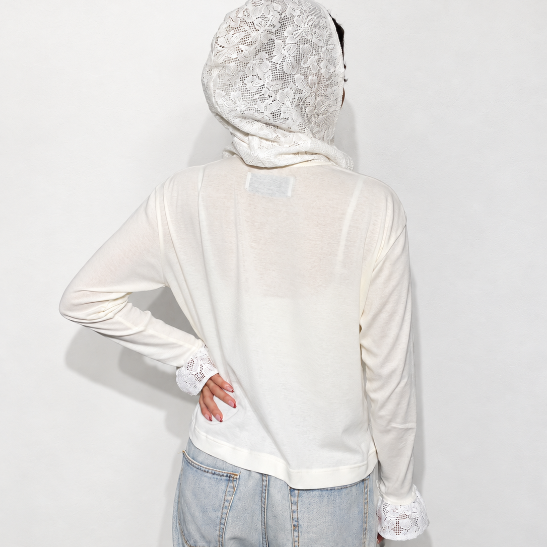 LACE HOODIE (WHITE)