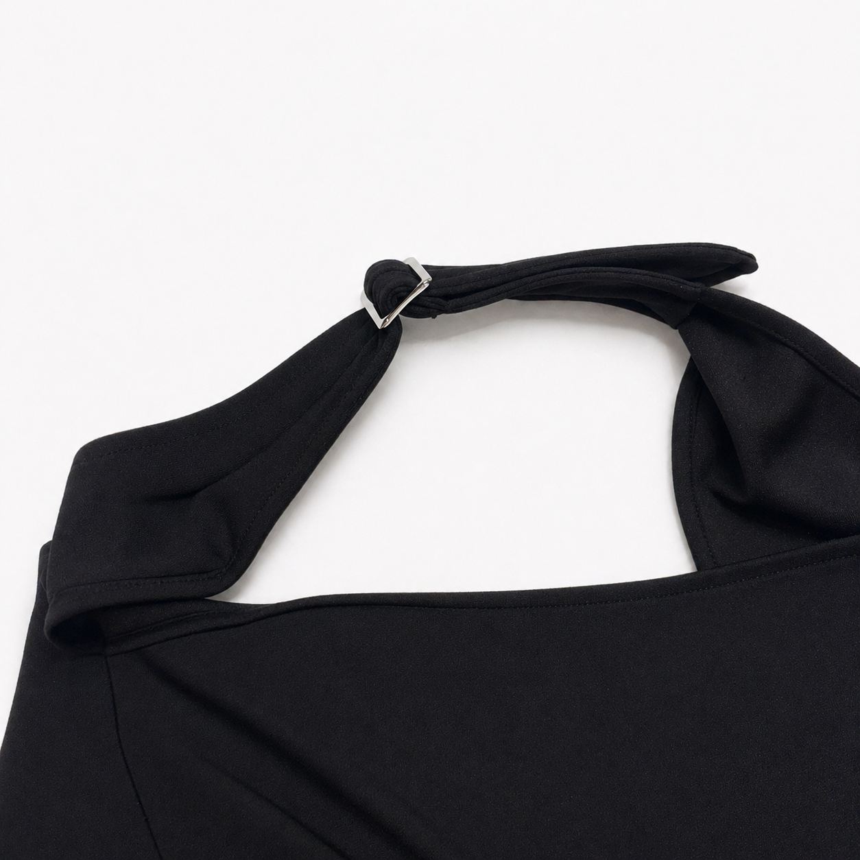 HOLTER NECK JERSEY TOPS (BLACK)