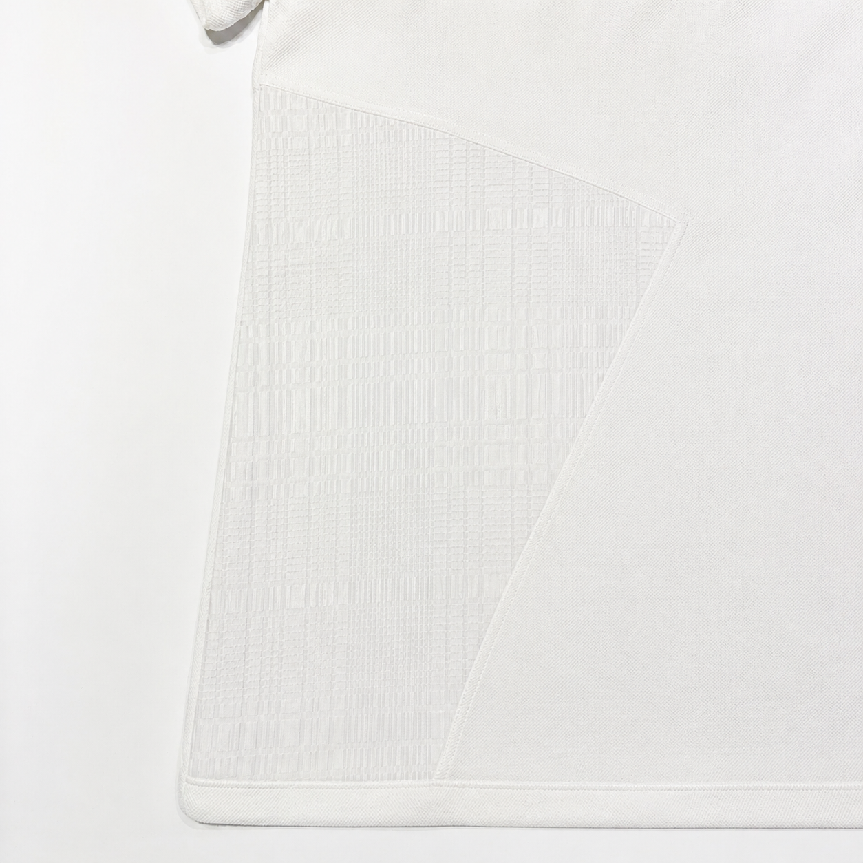 LINEN CHECK JACQUARD POLO SHIRTS (WHITE)