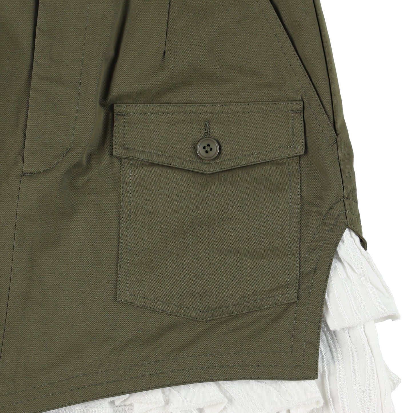 ZEBRA FRILL MILITARY SKIRT (OLIVE)