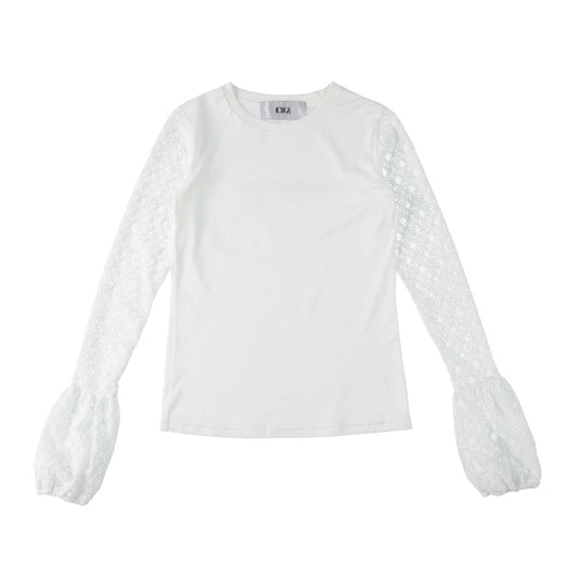 LACE SLEEVE TOPS (WHITE)