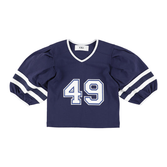 FOOT BALL PUFF SLEEVE  (NAVY)