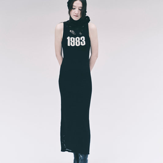 1983 TIGHT KNIT DRESS (BLACK)