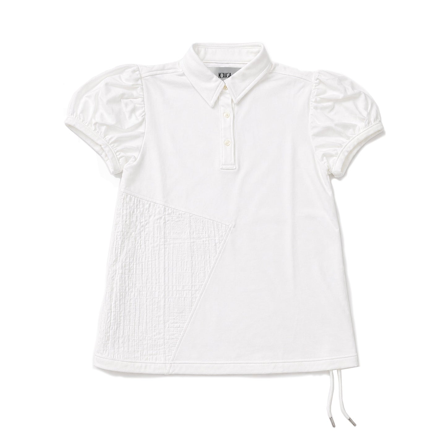 LINEN CHECK JACQUARD POLO SHIRTS (WHITE)