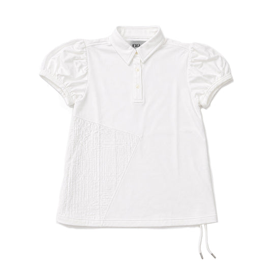 LINEN CHECK JACQUARD POLO SHIRTS (WHITE)