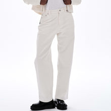 画像をギャラリービューアに読み込む, CORDUROY STRAIGHT PANTS (WHITE)
