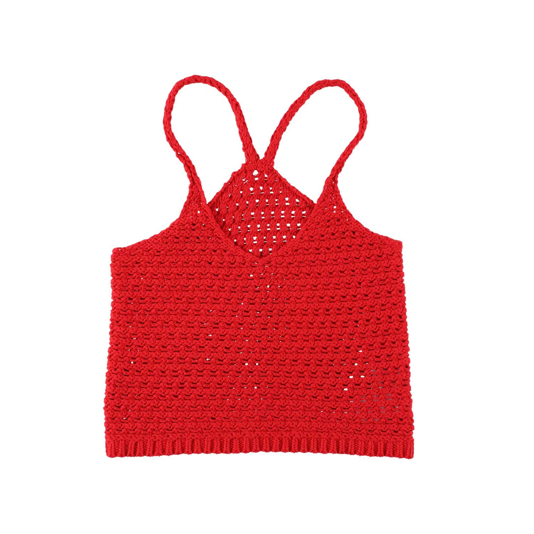 COZY KNIT TANK TOP (HOT RED)