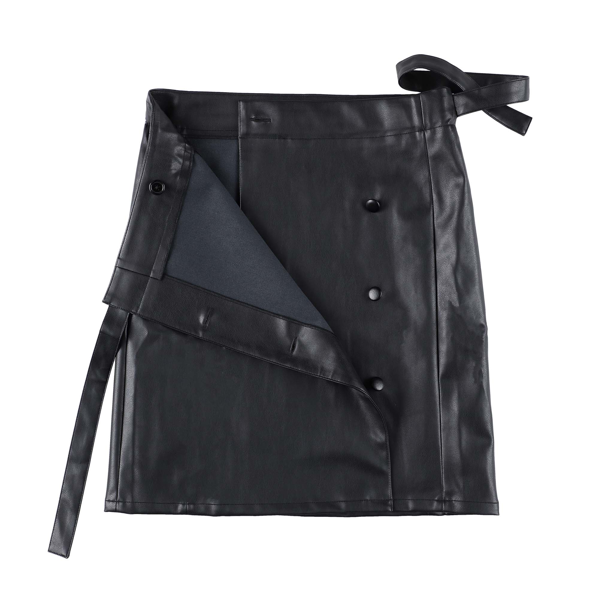 新品　KOWGA SYNTHETIC LEATHER WRAP SKIRT SYNTHETIC LEATHER WRAP SKIRT (BLACK) – KOWGA OFFICIAL ONLINE